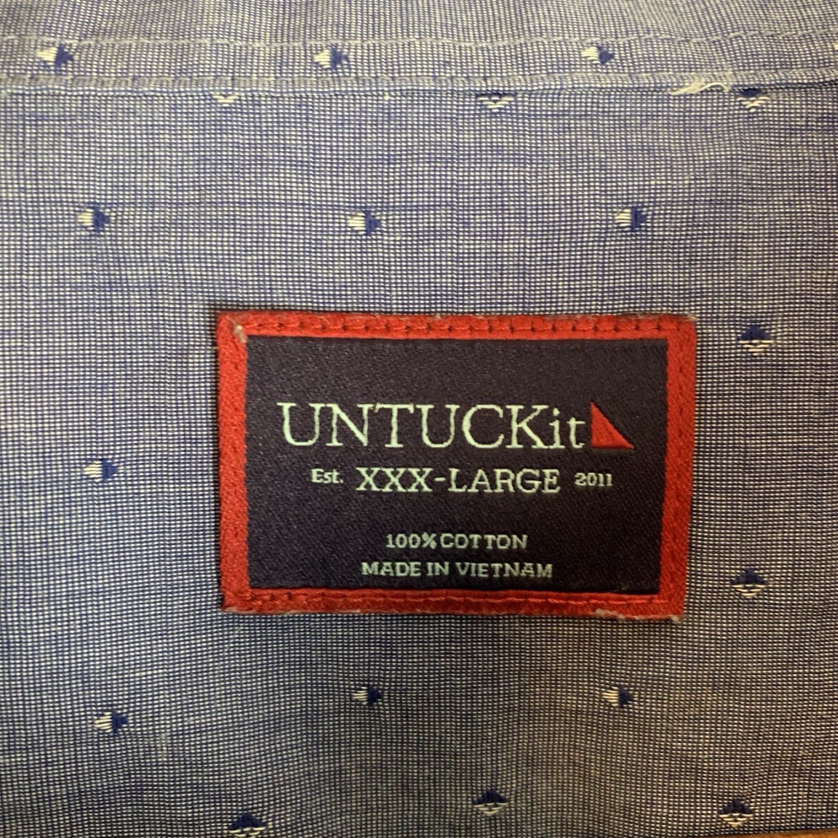 UNTUCKit UNTUCKit Shirt Mens 3XL Blue Geometric Long Sleeve Button-Up Casual Adult Regular Men Size US XXL / EU 58 / 5 - 4 Thumbnail