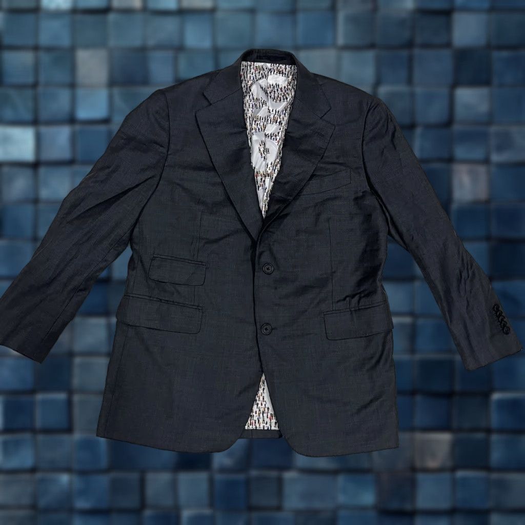 Loro Piana Andrew Lock Blazer Charcoal Gray Wool Silk Jacket 40 Regular Single-Breasted Notch Lapel Double-Vented Wool Size 40R - 1 Thumbnail