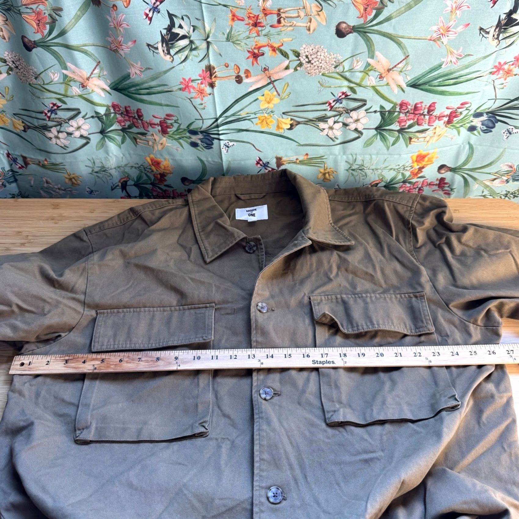 Vintage Mode of One Brown Cotton Button Up Shirt Jacket XXL Mens Size US XXL / EU 58 / 5 - 7 Thumbnail