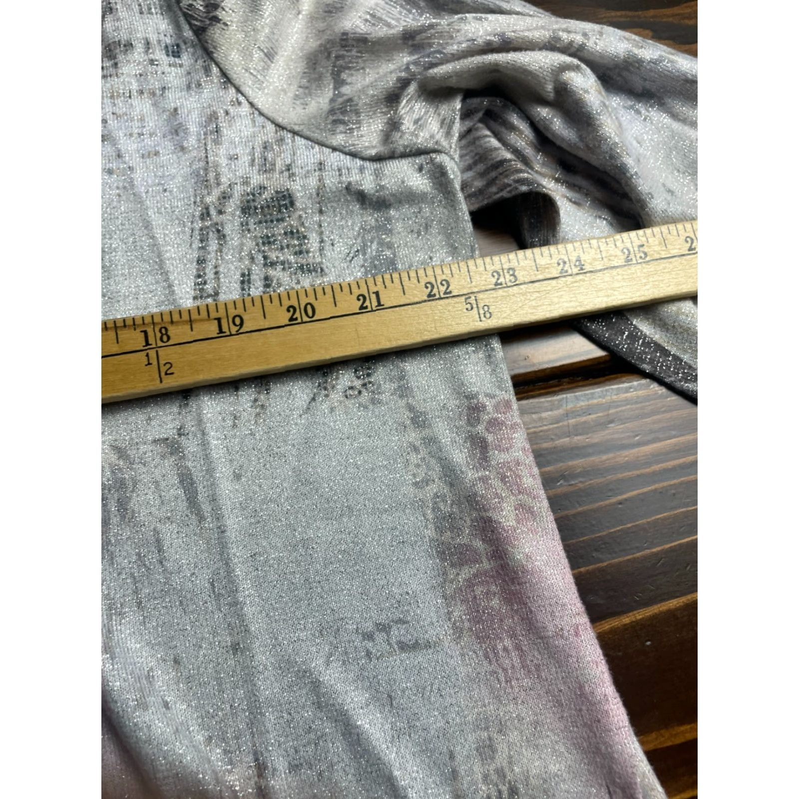 Vintage CJ Banks Shirt Womens Plus Size 1X Long Sleeve Silver Gray Metallic Modern Casual Women 1X Mens? Size XL / US 12-14 / IT 48-50 - 5 Thumbnail