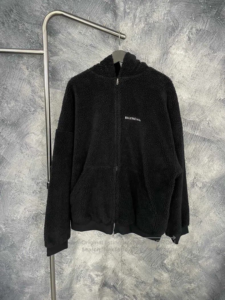 Balenciaga Balenciaga Solid color logo embroidered zipper hooded swea Size US L / EU 52-54 / 3 - 1 Thumbnail