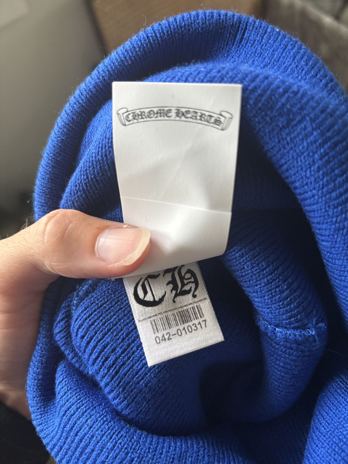 Chrome Hearts NEW | CHROME HEARTS | BLUE CH LOGO BEANIE Size ONE SIZE - 5 Thumbnail