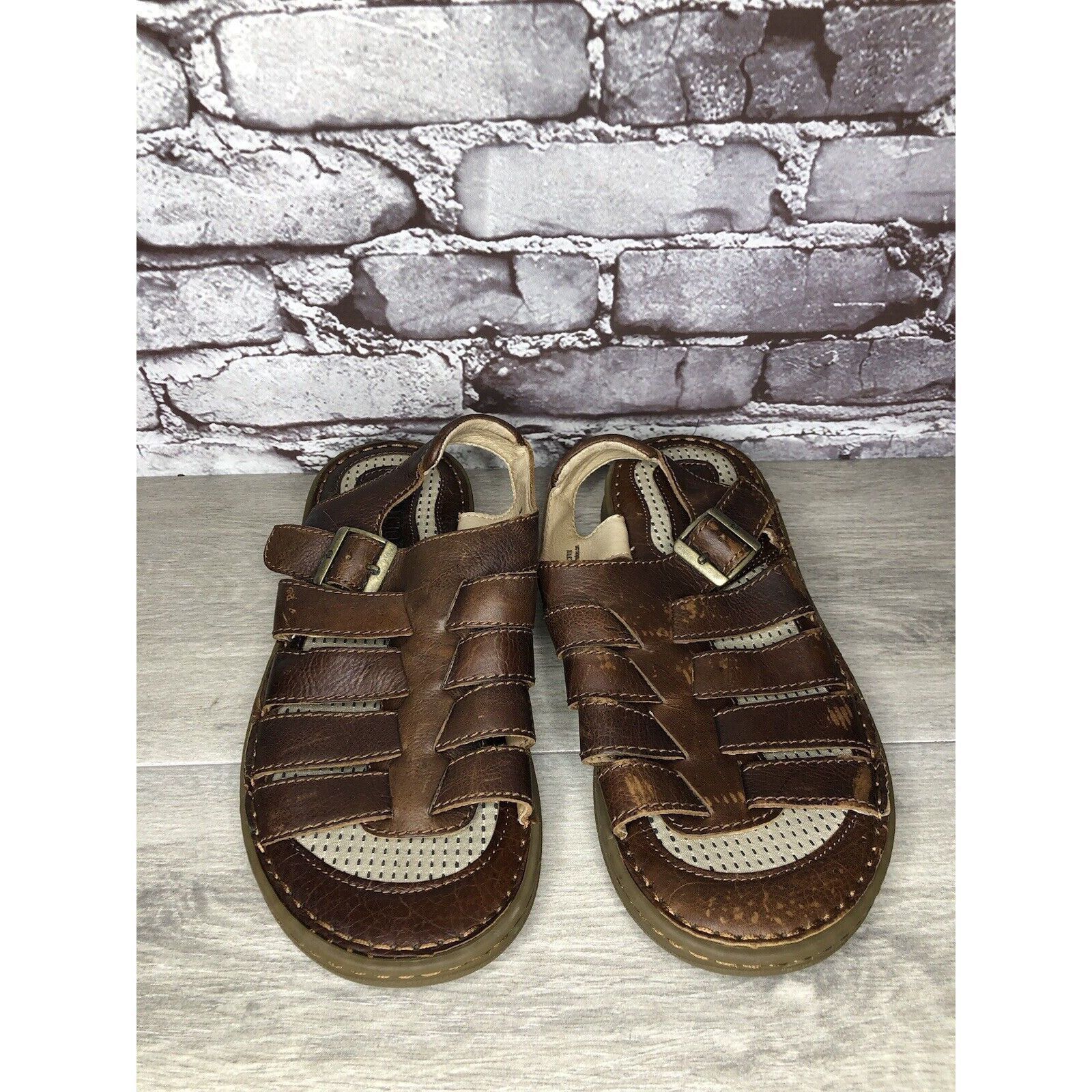 Born Born Brown Leather Fisherman Casual Adjustable Strap Sandals Size US 8 / EU 41 - 16 Thumbnail