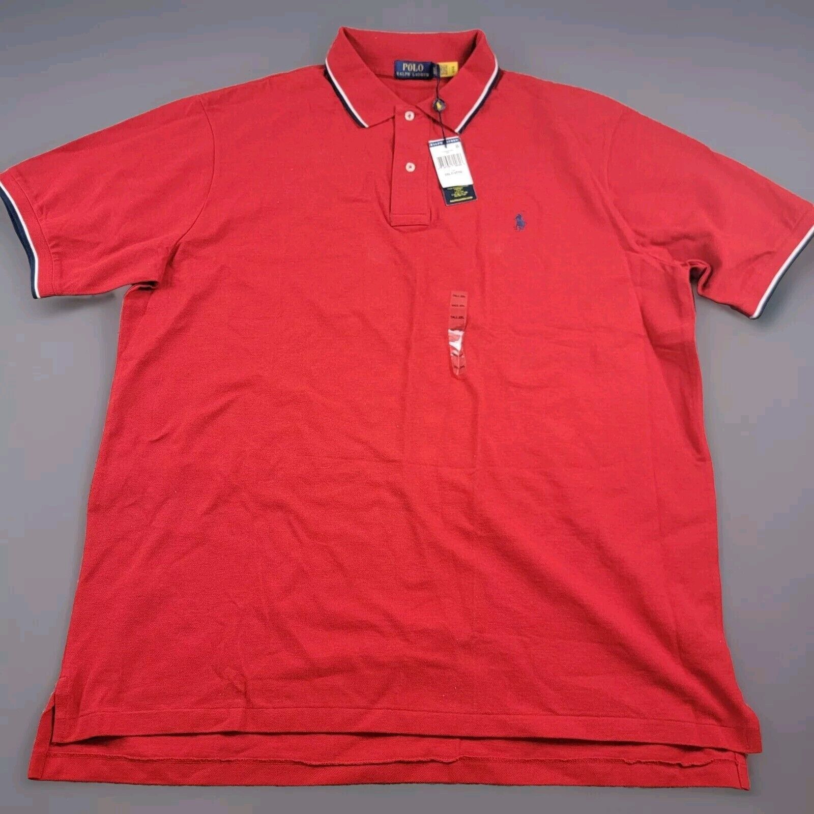 Polo Ralph Lauren Polo Ralph Lauren Tipped Collar Polo Shirt 2XLT Custom Slim Size US XXL / EU 58 / 5 - 1 Thumbnail