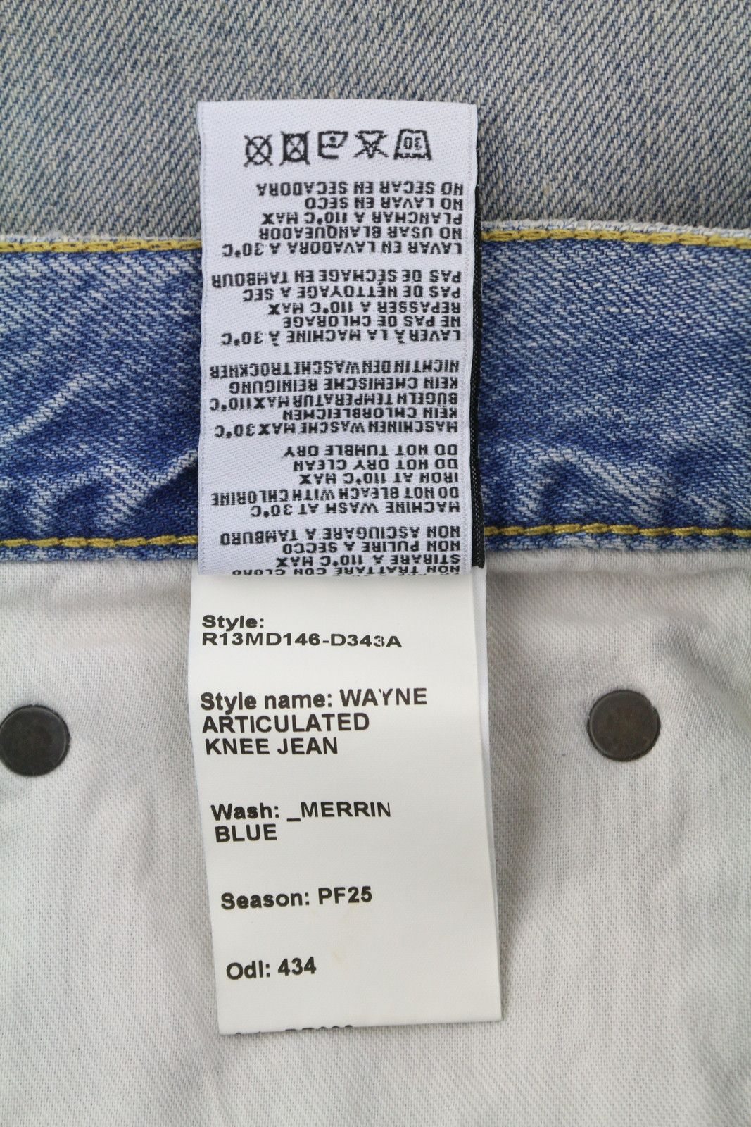 R13 WAYNE ARTICULATED KNEE 32 Merrin Blue PF25 Relaxed 86654 Size 32" / US 10 / IT 46 - 9 Thumbnail