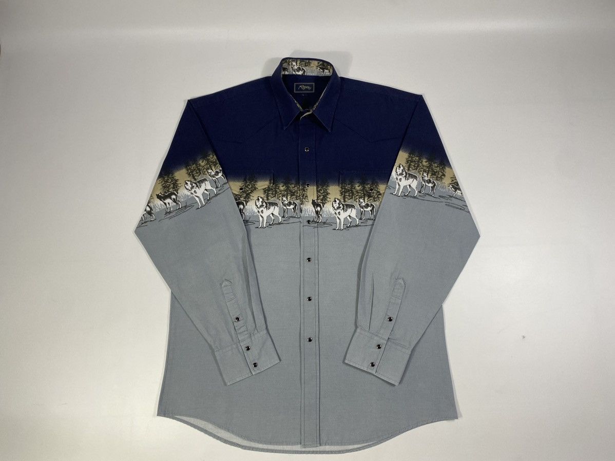 Vintage Vintage 90s Wolfs Forest Western Snap Buttons Shirt Size US XL / EU 56 / 4 - 11 Thumbnail