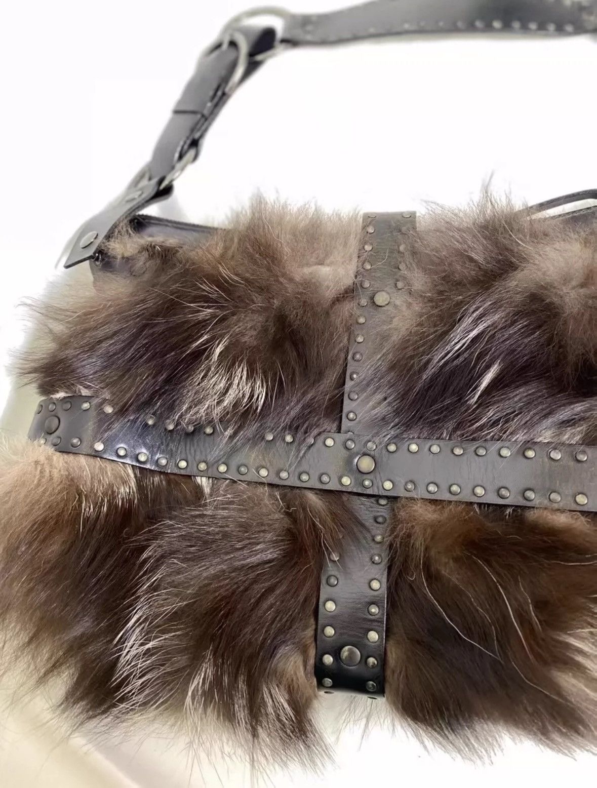 Japanese Brand japanese brand fur leather harness studded shoulder bag Size ONE SIZE - 6 Thumbnail