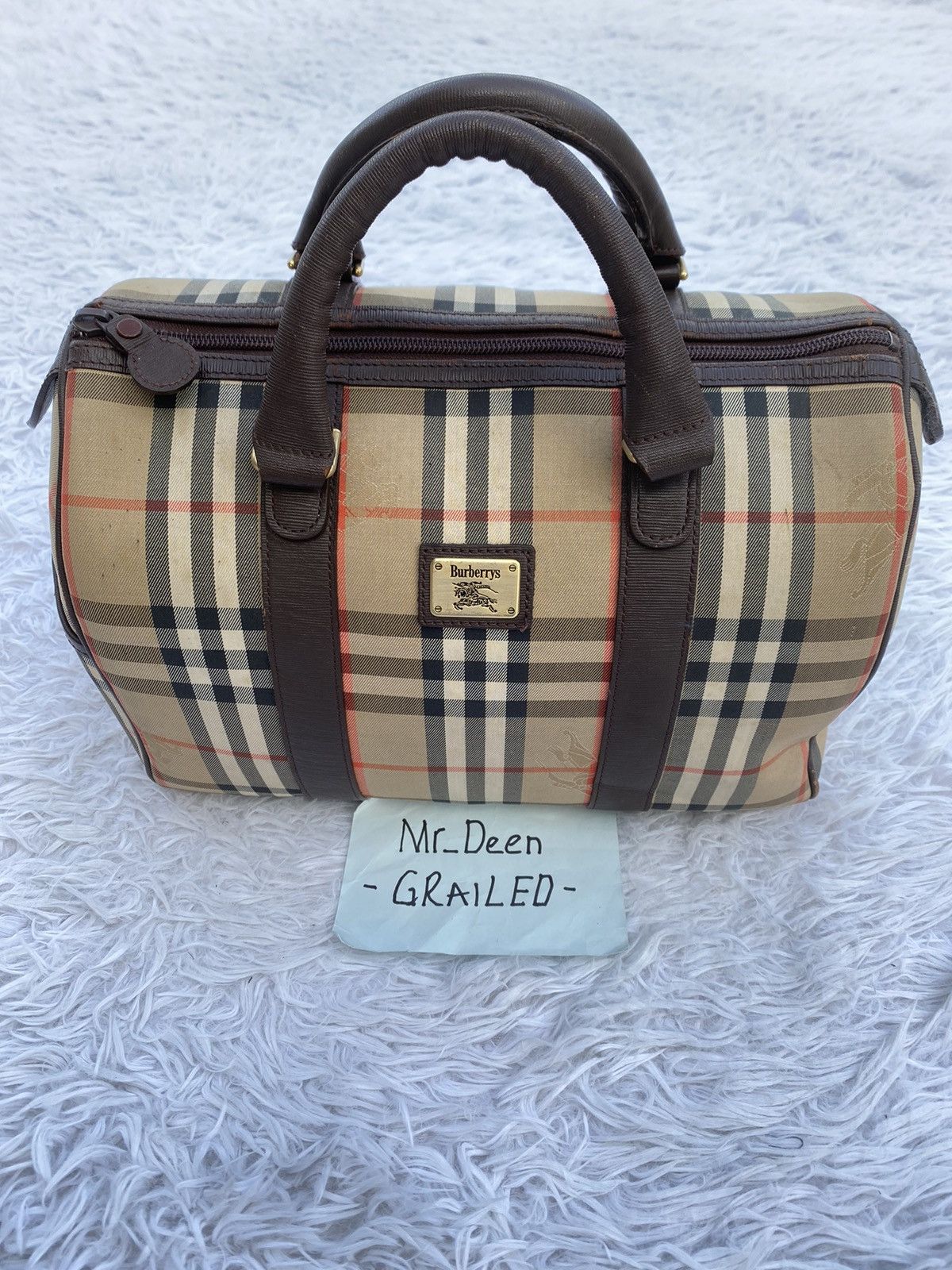 Rare Vintage 90s Burberry Nova Check Speedy Hand Bag