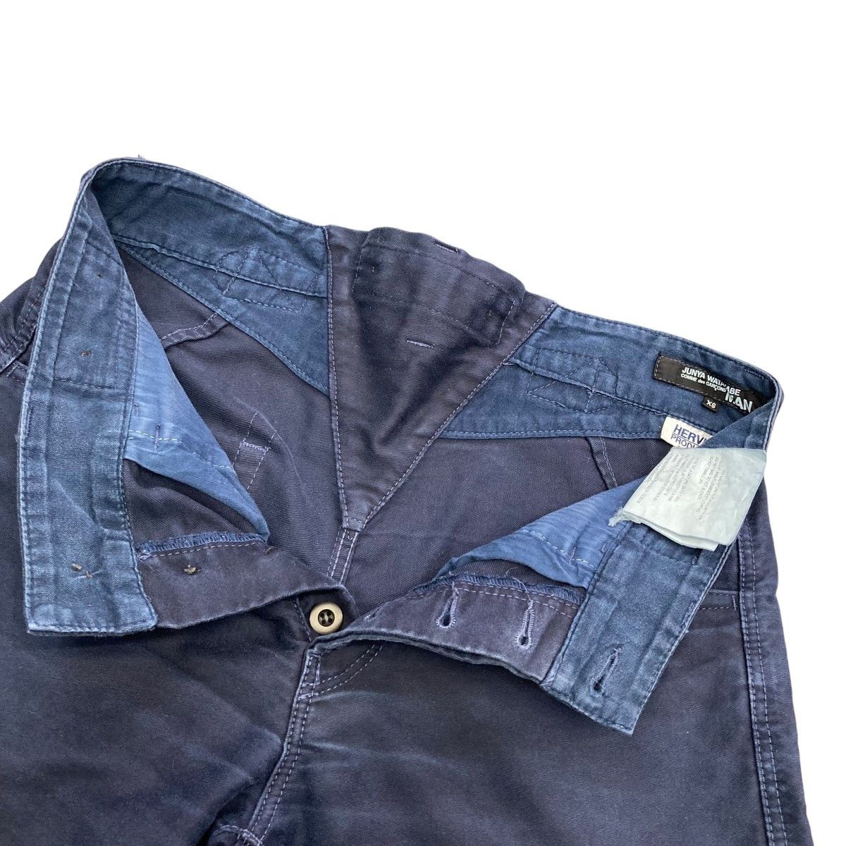 Junya Watanabe Cropped Pants Back Belt Straight Button Fly Navy Size US 32 / EU 48 - 3 Thumbnail