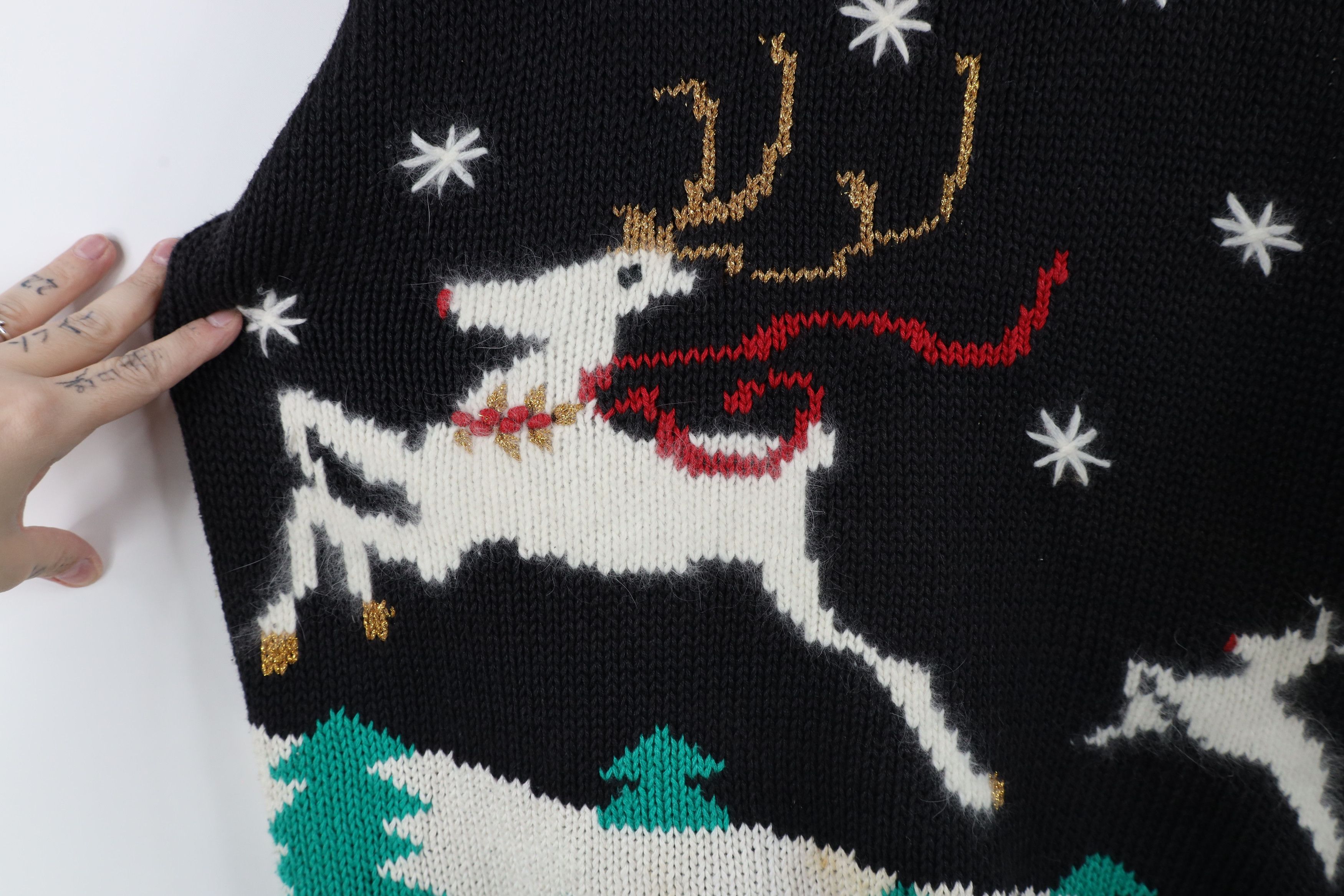 Vintage Vintage 90s Streetwear Christmas Reindeer Knit Sweater Size M / US 6-8 / IT 42-44 - 5 Thumbnail