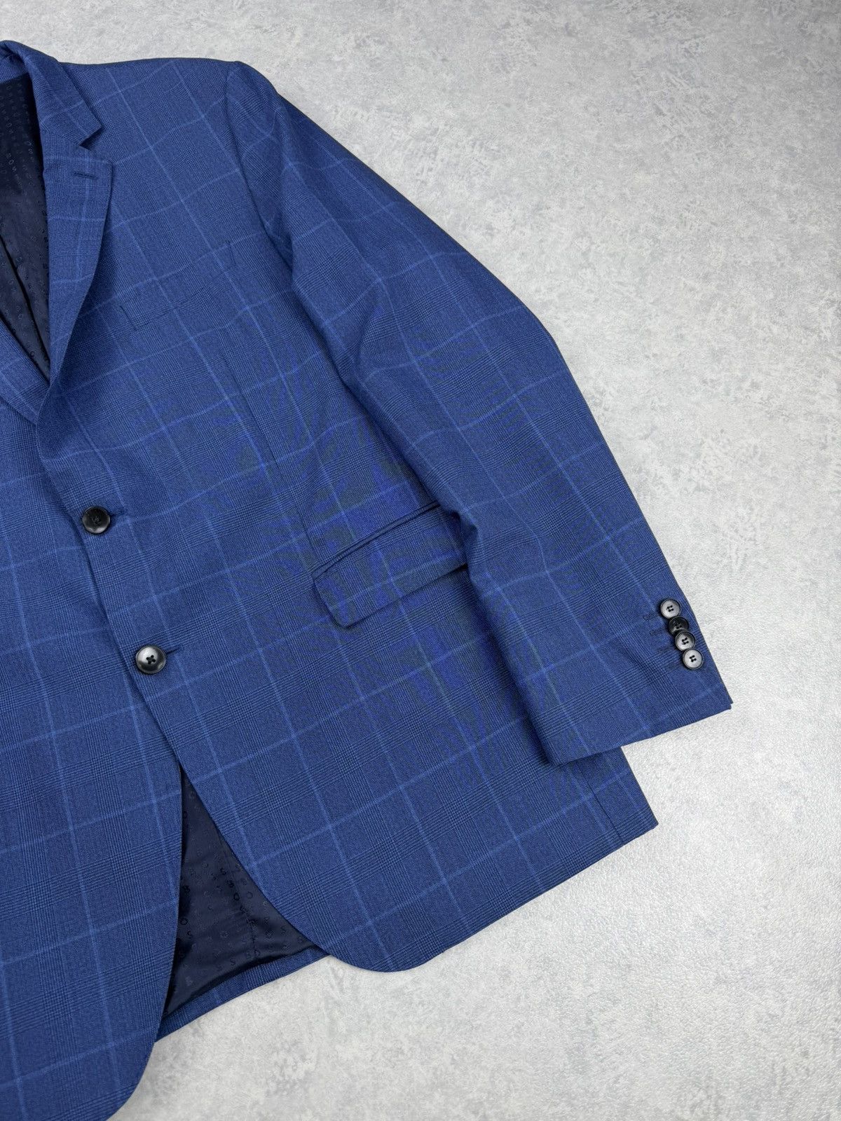 Hugo Boss Hugo Boss Blazer 44R 54 Blue Check Wool Men’s Size 44R - 2 Thumbnail