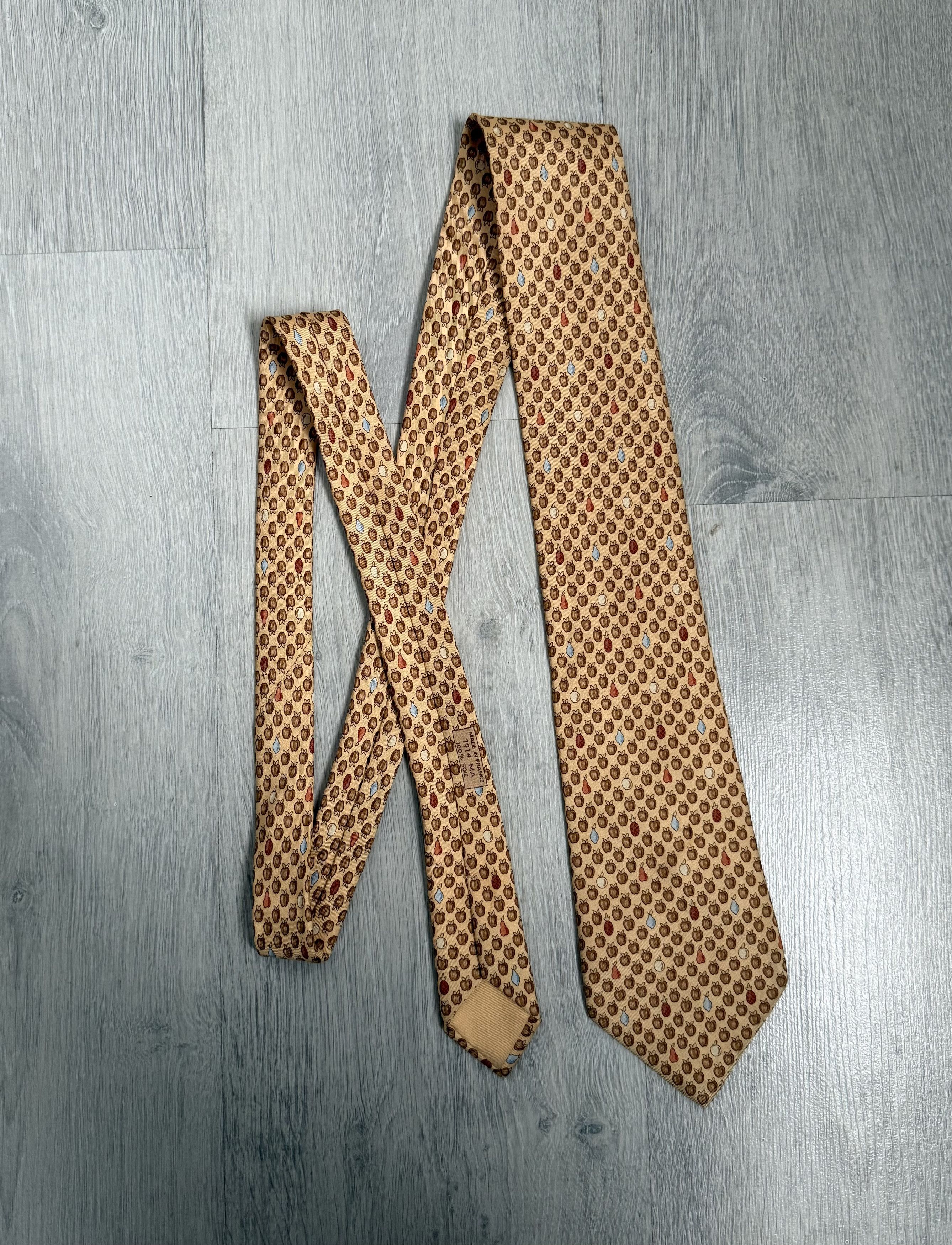 Hermes Hermes fruits monogram yellow tie Size ONE SIZE - 1 Thumbnail