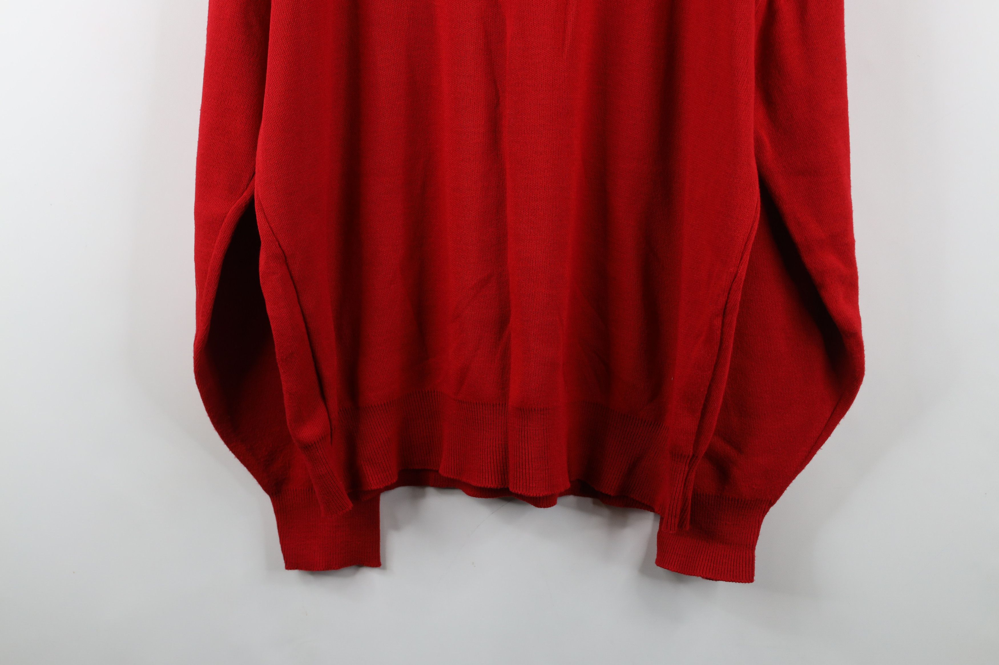 Vintage Vintage 90s Streetwear Soft Knit V-Neck Sweater Red USA Size US XL / EU 56 / 4 - 13 Thumbnail