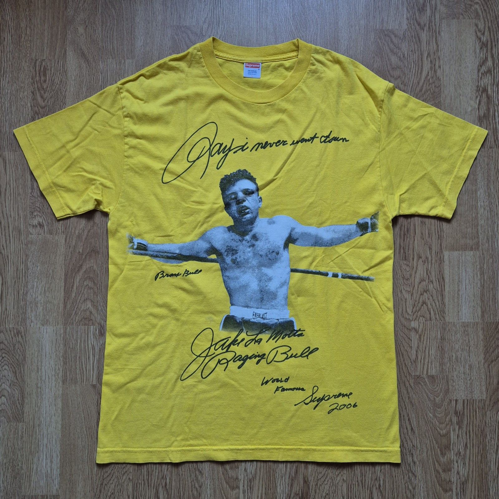 Supreme Supreme Jake La Motta Raging Bull Tee Large Yellow 2006 Size US L / EU 52-54 / 3 - 1 Thumbnail