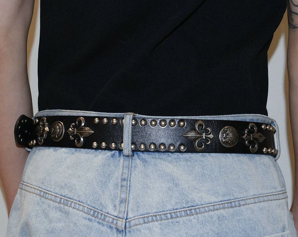 Japanese Brand × Vintage Retro punk rock skull studded genuine leather belt y2k Size ONE SIZE - 4 Thumbnail