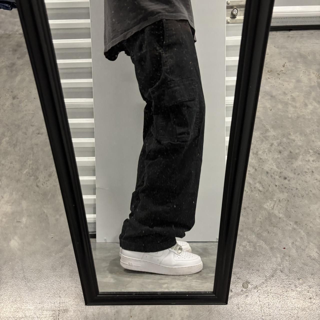 Japanese Brand × Vintage Crazy Vintage Y2K/2000s Faded Black Skater Cargo Pants! Size US 33 - 2 Thumbnail