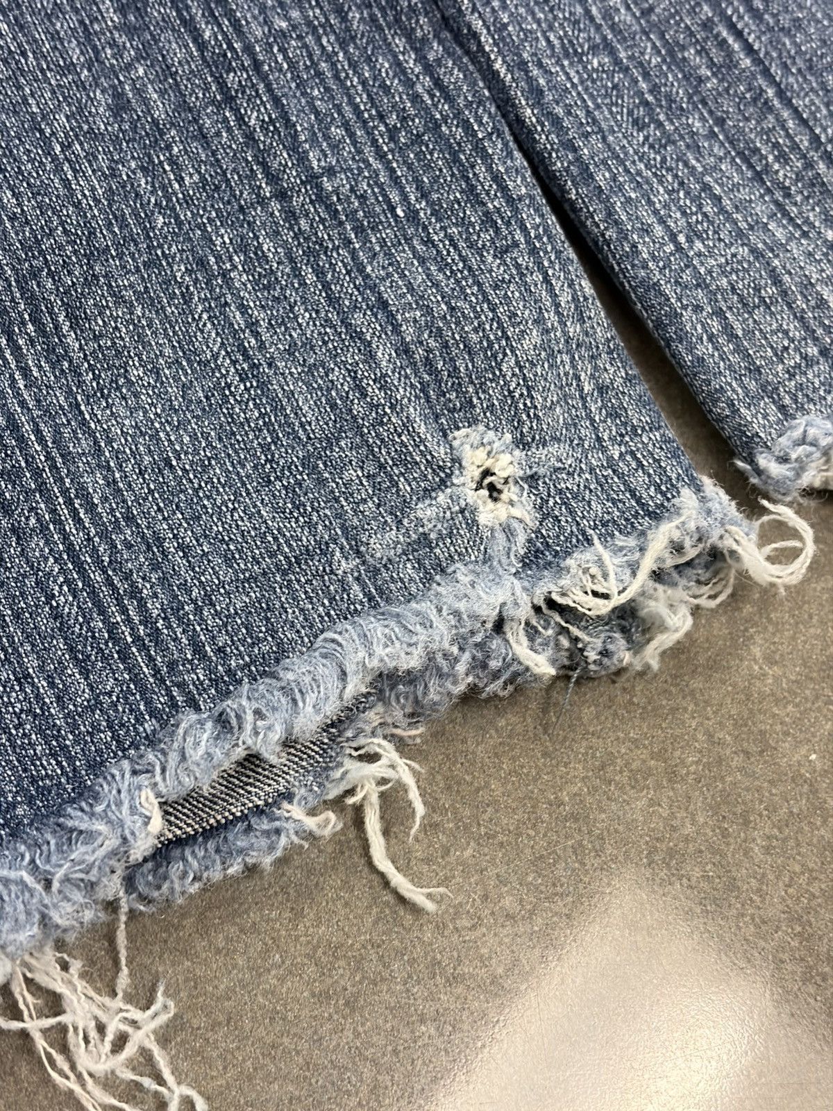 Other Cato Girls Jeans Denim Long Raw Hem Butterfly Studded Size 38" / US 16 / IT 52 - 3 Thumbnail