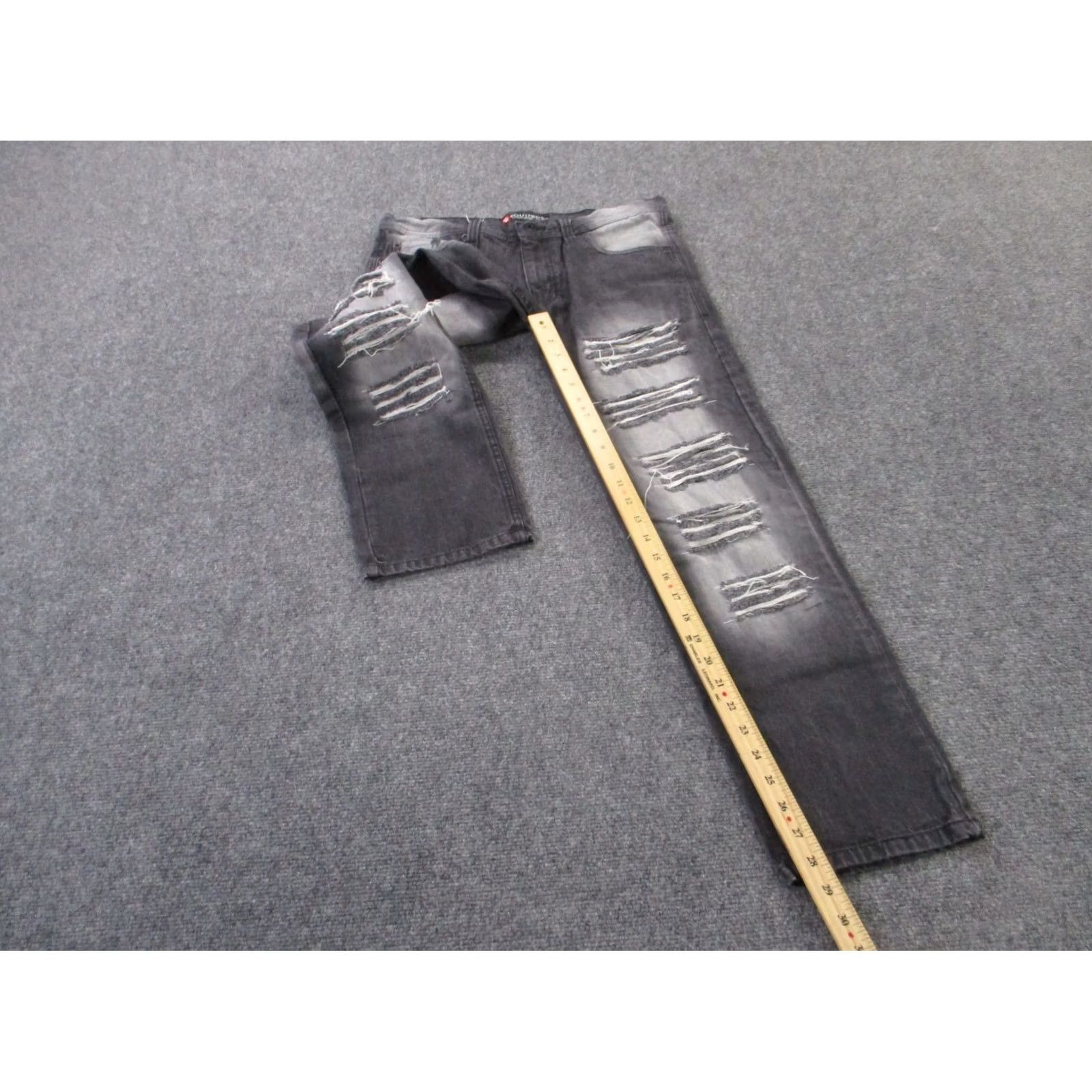 Southpole Southpole Jeans Mens 32 X 30 Gray Denim Distressed Grunge Straight Cargo Regular Logo Y2K Vintage No Size US 34 / EU 50 - 3 Thumbnail
