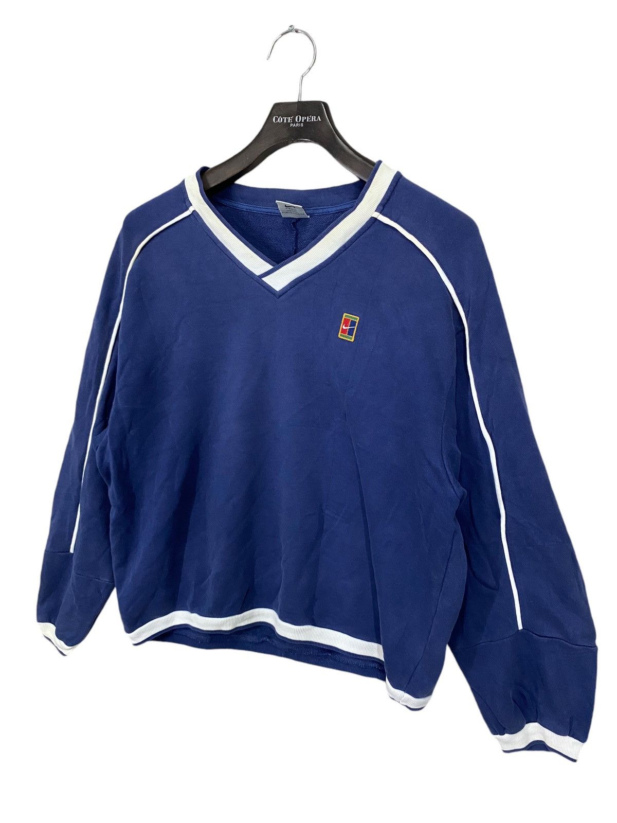 Nike × Vintage Vintage 90s nike court sweatshirt v neck pullover Size US M / EU 48-50 / 2 - 2 Thumbnail