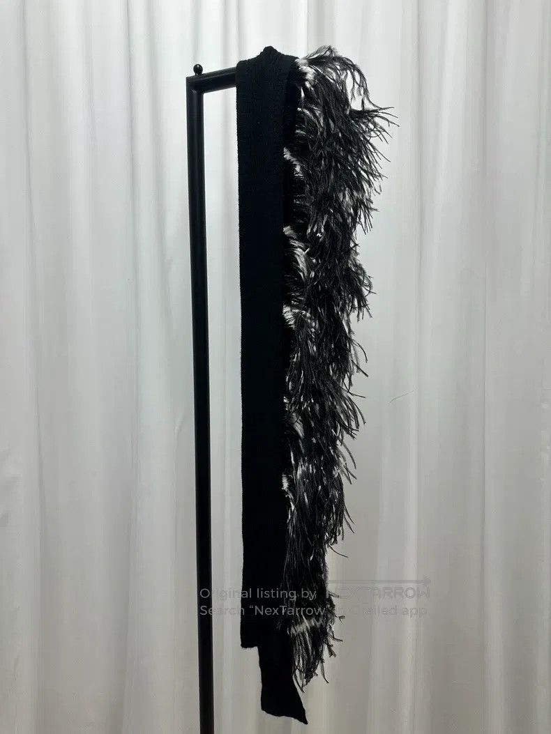 DRIES VAN NOTEN Ostrich Feather Patchwork Scarf