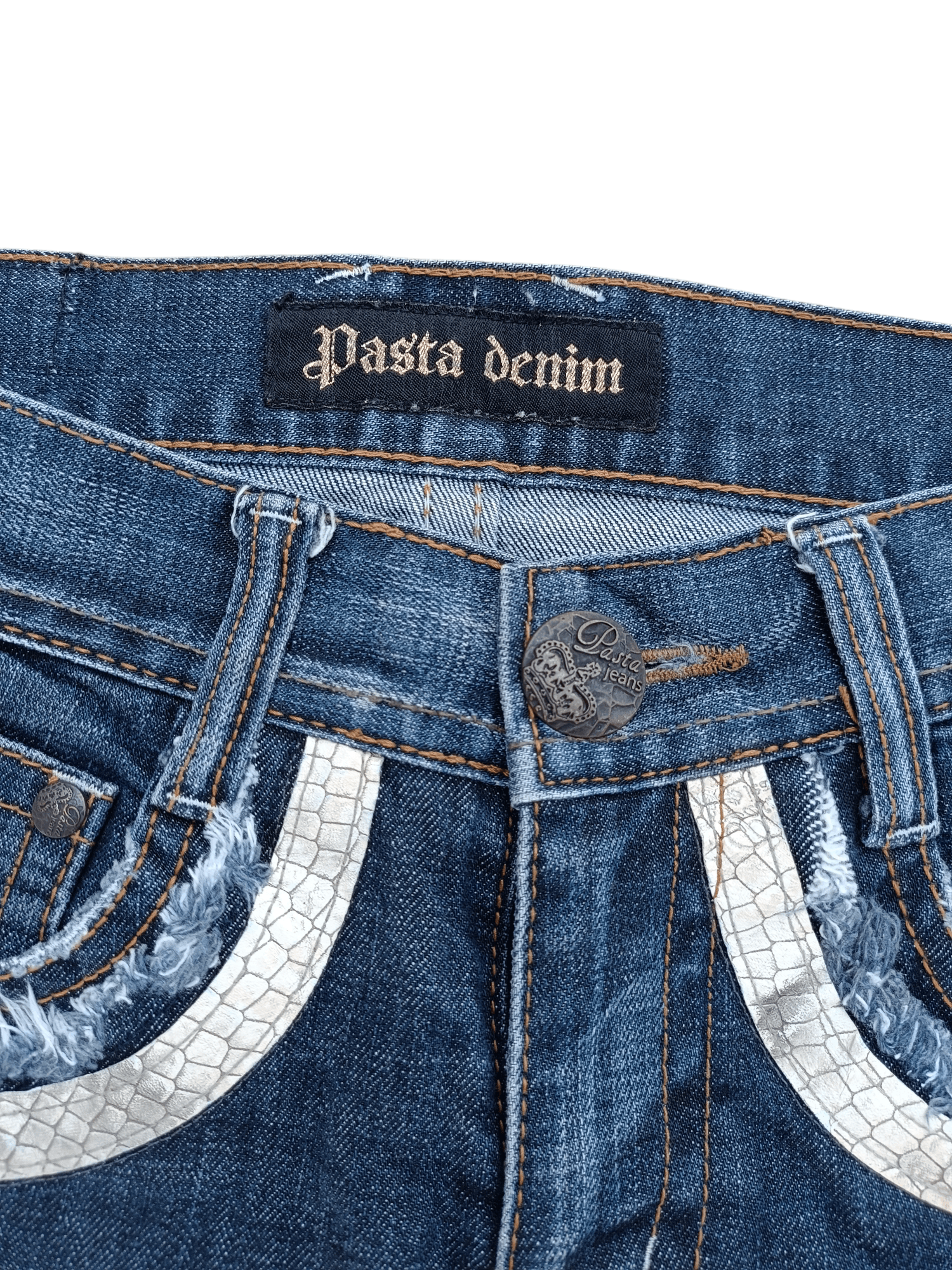 Tornado Mart PASTADENIM Skinny Distressed Whiskers Faded Embroidery Cross Size US 30 / EU 46 - 12 Thumbnail
