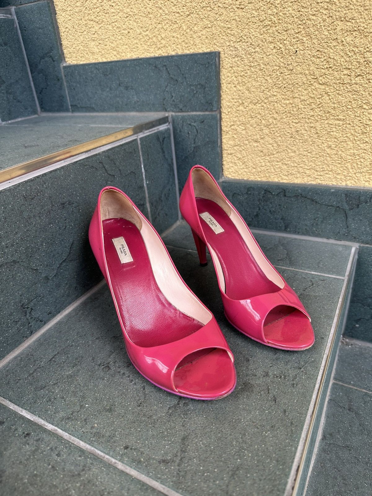 Prada Prada Womens Sz 36.5 Patent Leather Platform Heels Sz 6.5-7 Size US 6.5 / IT 36.5 - 2 Thumbnail