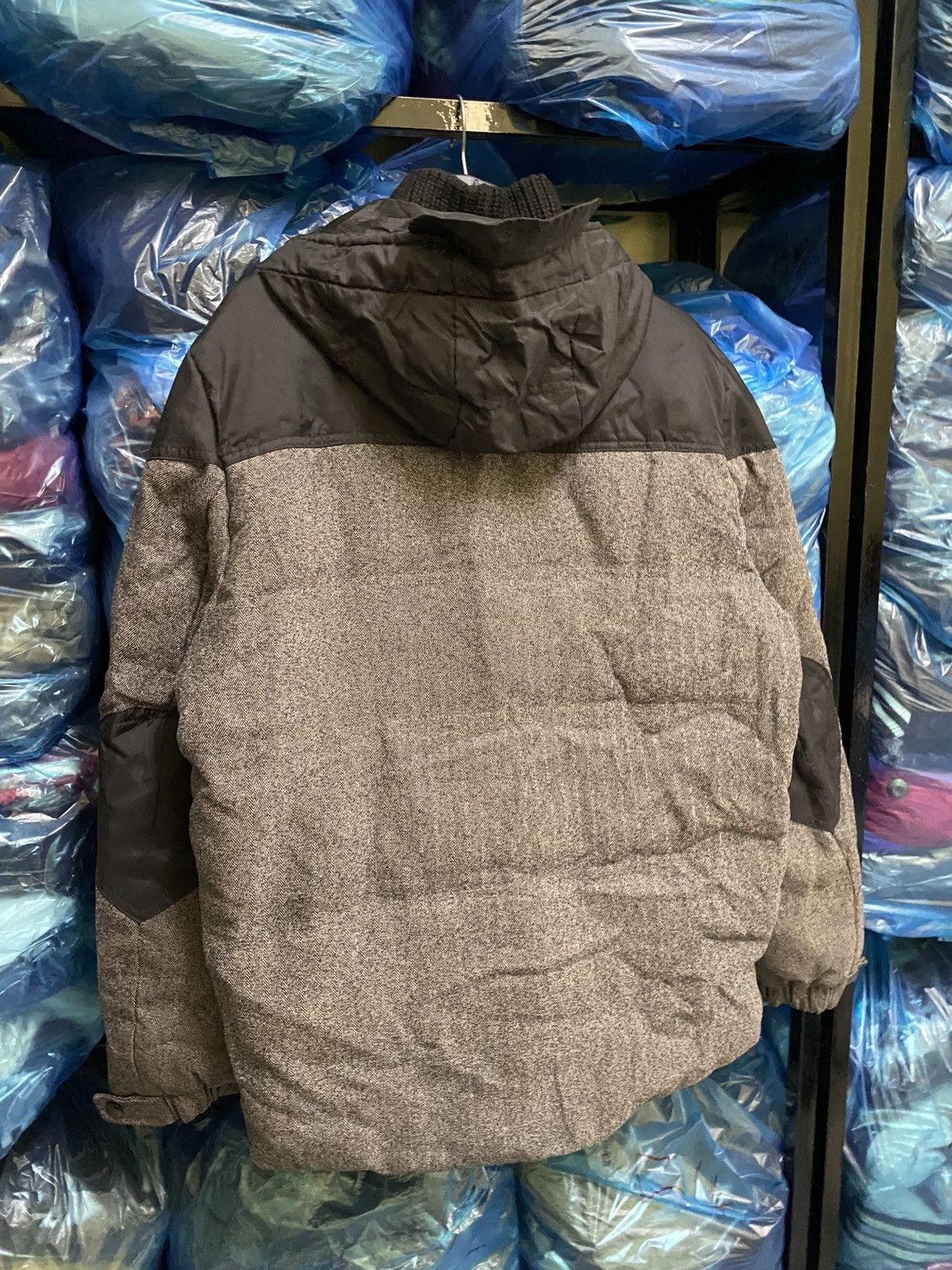 Moncler Vintage Moncler Down Jacket Herringbone Grey Black Hooded Size US XL / EU 56 / 4 - 25 Thumbnail