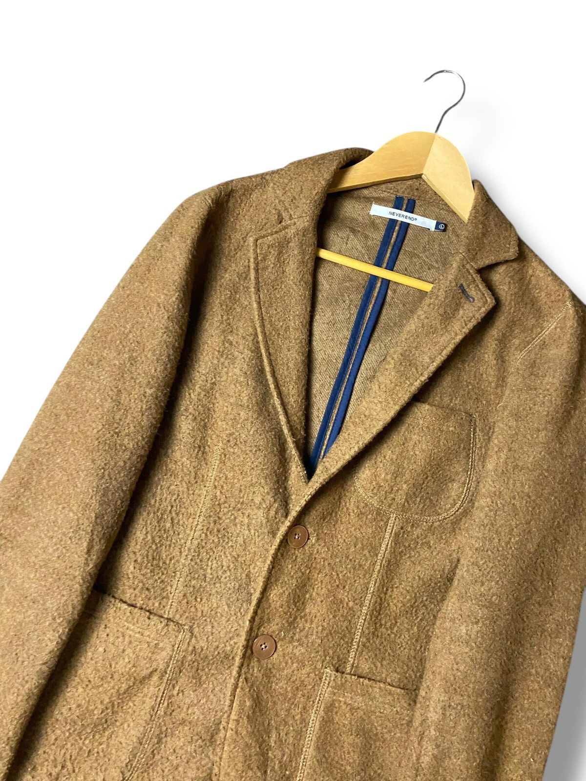 Japanese Brand × Other × Vintage NEVER END Brand Wool Liester Light Blazer (130) Size US L / EU 52-54 / 3 - 5 Thumbnail
