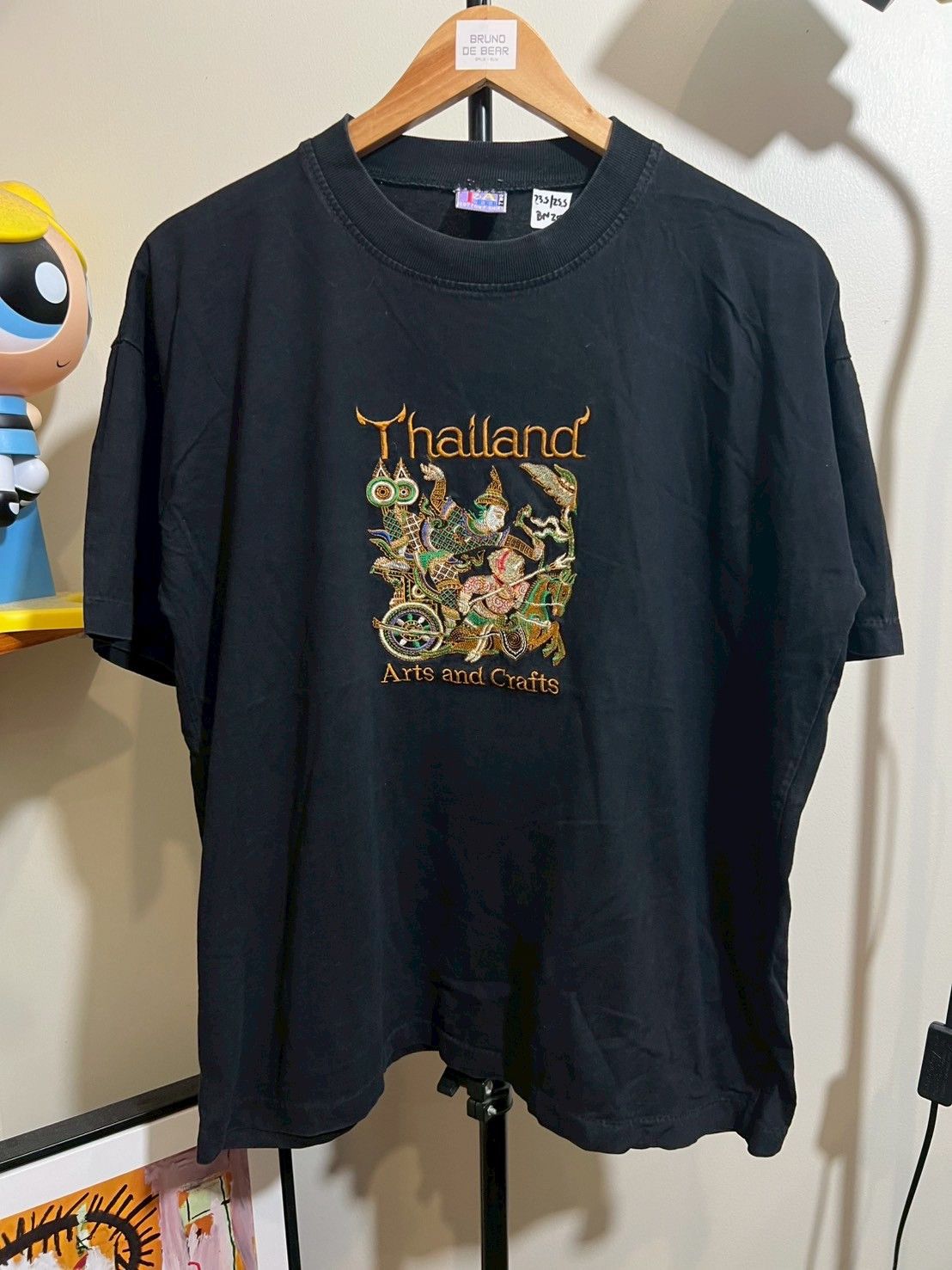 Vintage Vintage 90's Thailand Arts & Crafts Embroidered Shirt bnz02 Size US M / EU 48-50 / 2 - 3 Thumbnail