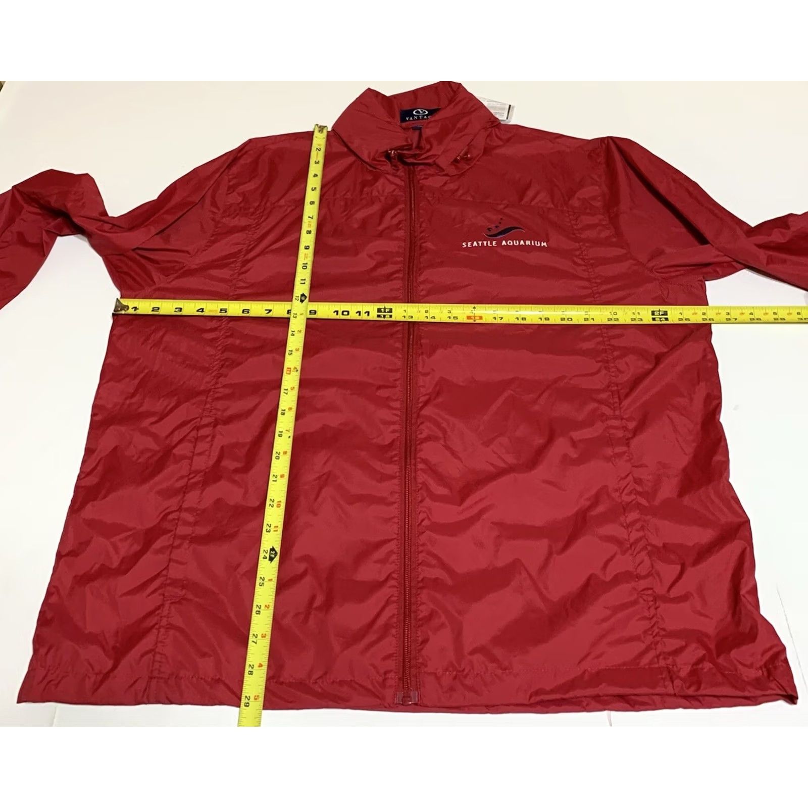 Vintage Vantage Windbreaker Seattle Aquarium Powerbar Light Weight Red NWT Large Mens Size US L / EU 52-54 / 3 - 5 Thumbnail