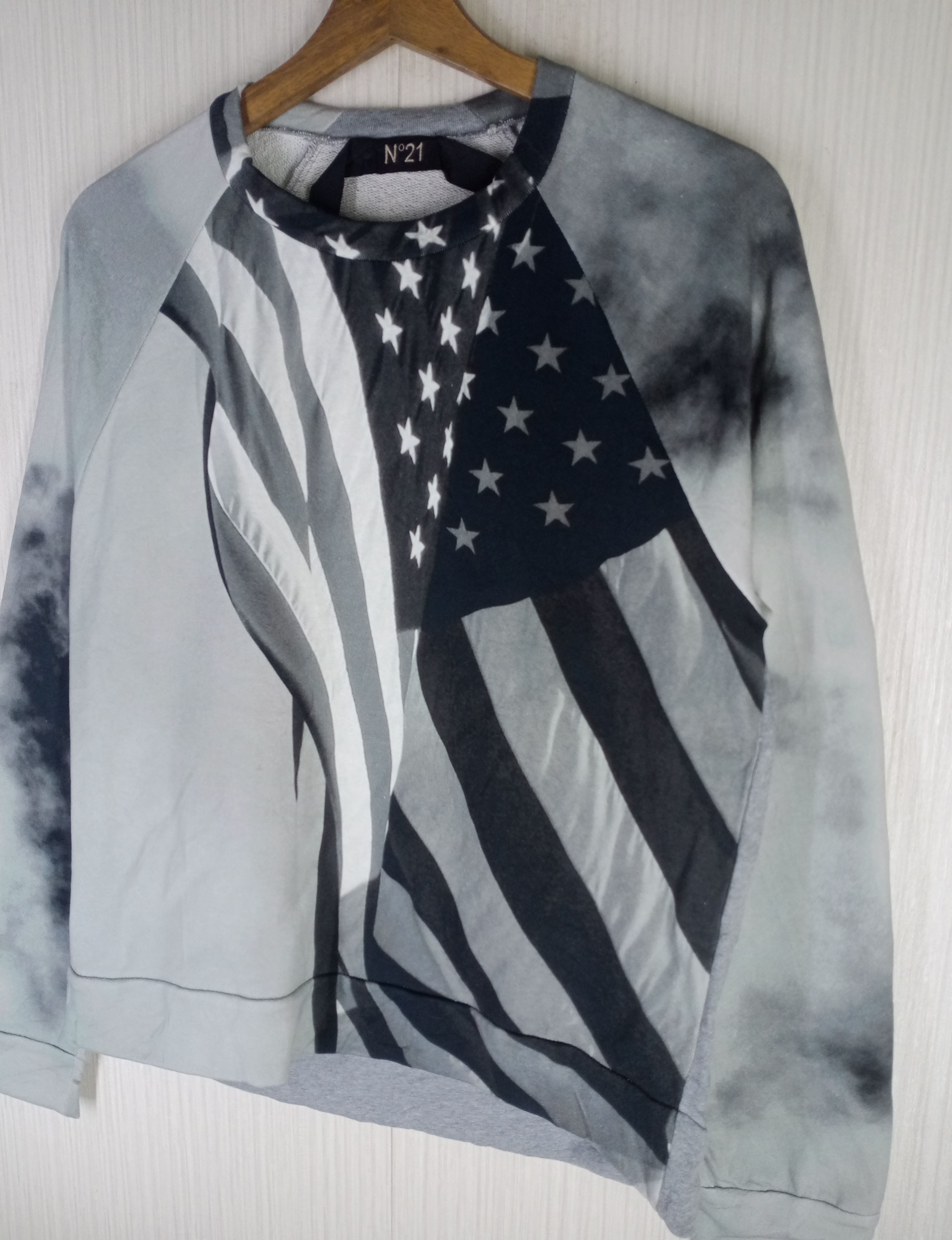 N21 N21 Numero Ventuno Black and White American Flag Sweatshirt Size US S / EU 44-46 / 1 - 3 Thumbnail