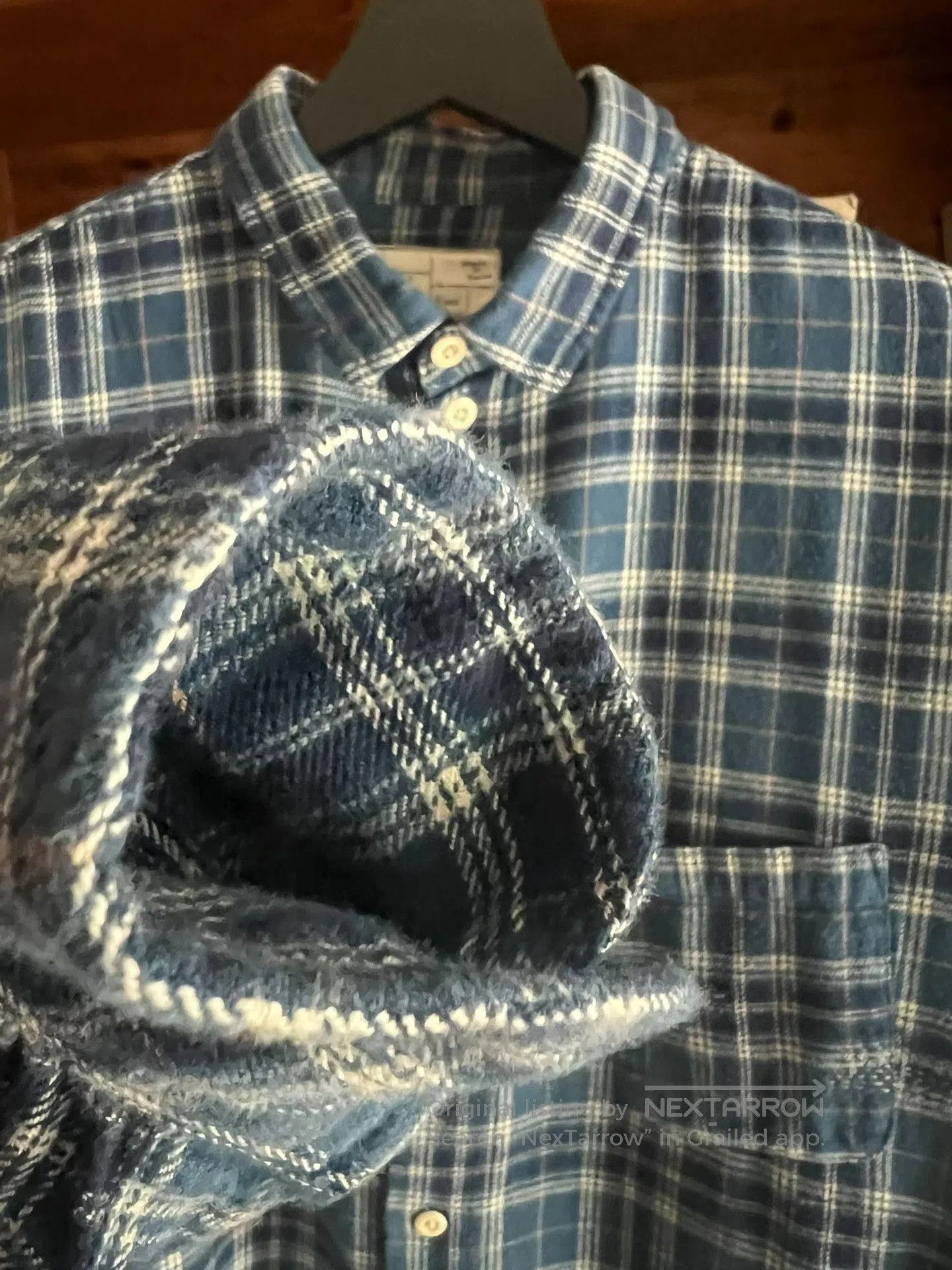 Porter Classic Porter Classic Indigo Check Long Shirt. Size US M / EU 48-50 / 2 - 2 Thumbnail