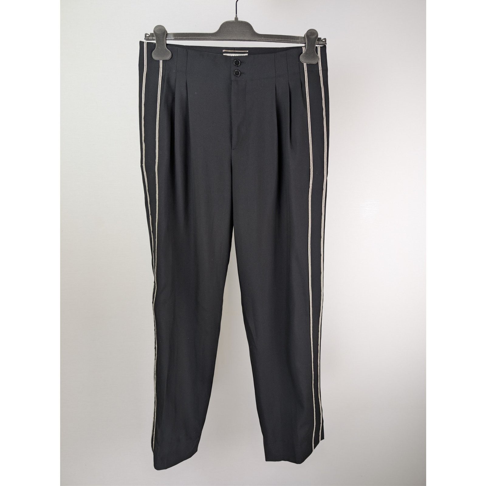 Saint Laurent Paris o1rshd1 CC20 Slacks Pants in Black Size US 32 / EU 48 - 2 Thumbnail