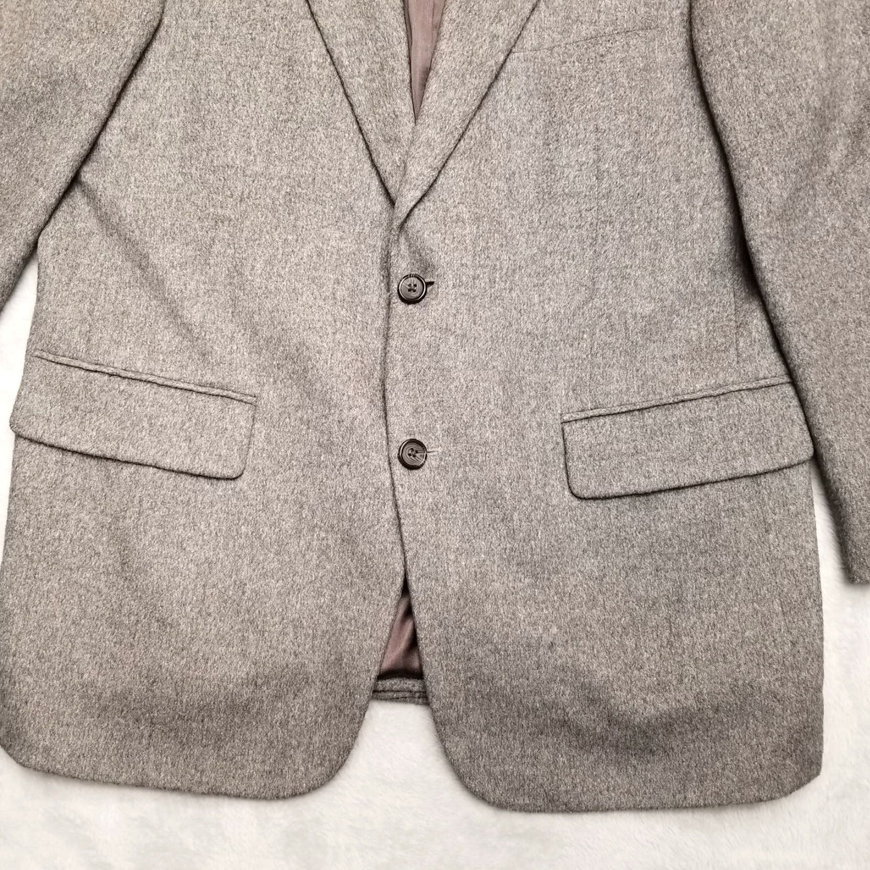 Camel VINTAGE Patrick James Blazer 40R Mens 40R Gray 100% Camel Hair Sport Jacket Casual Soft Size 40R - 3 Thumbnail