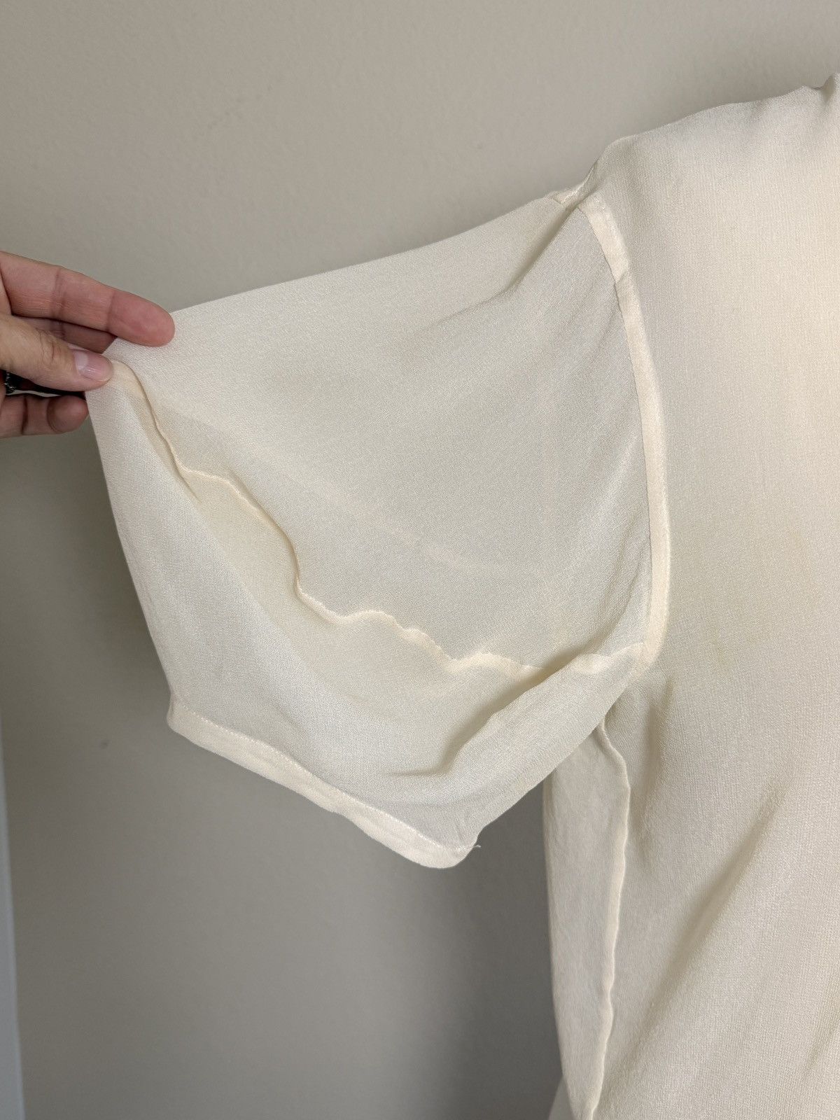 Comme des Garcons Comme des Garçons Vintage Silk Shirt Cream S/M Y2K Archive Size S / US 4 / IT 40 - 6 Thumbnail