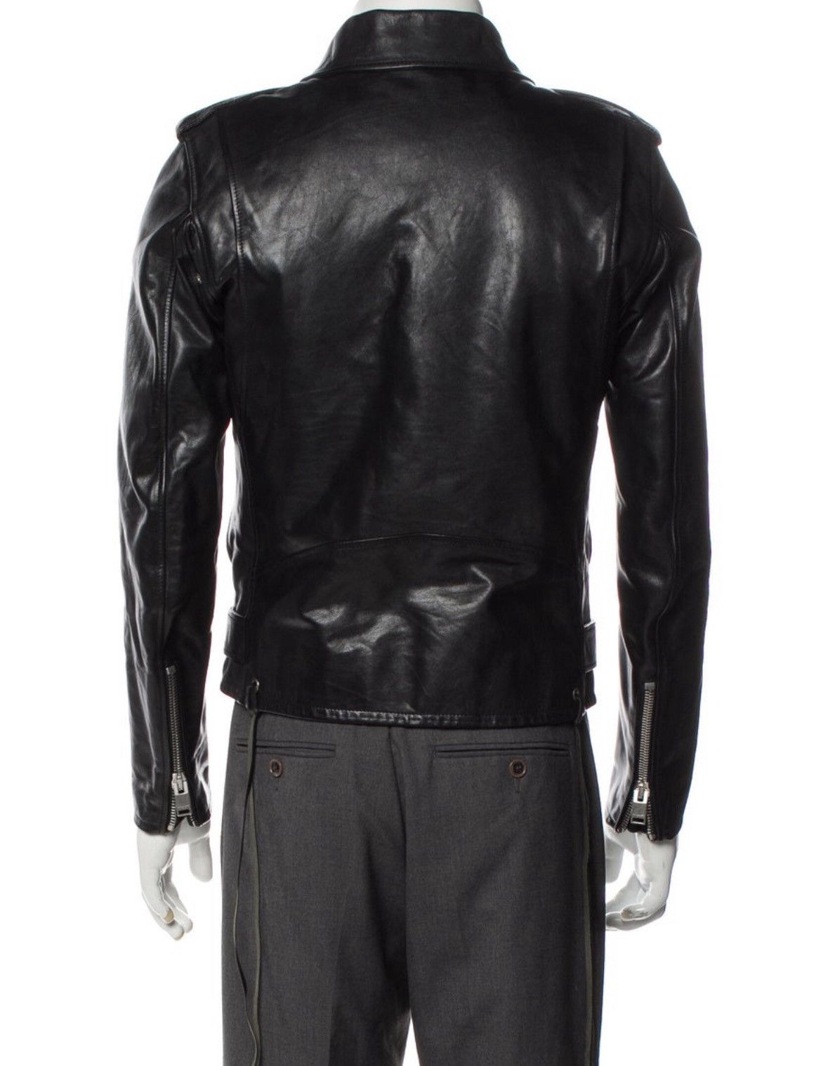 Saint Laurent Paris Hedi Slimane Saint Laurent Paris Calfskin Moto Jacket Black Size US S / EU 44-46 / 1 - 3 Thumbnail
