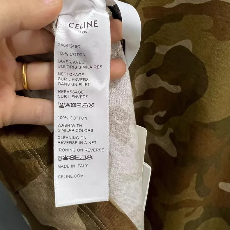Celine Celine Camouflage Logo Print Short Sleeve TShirt Size US XL / EU 56 / 4 - 4 Thumbnail