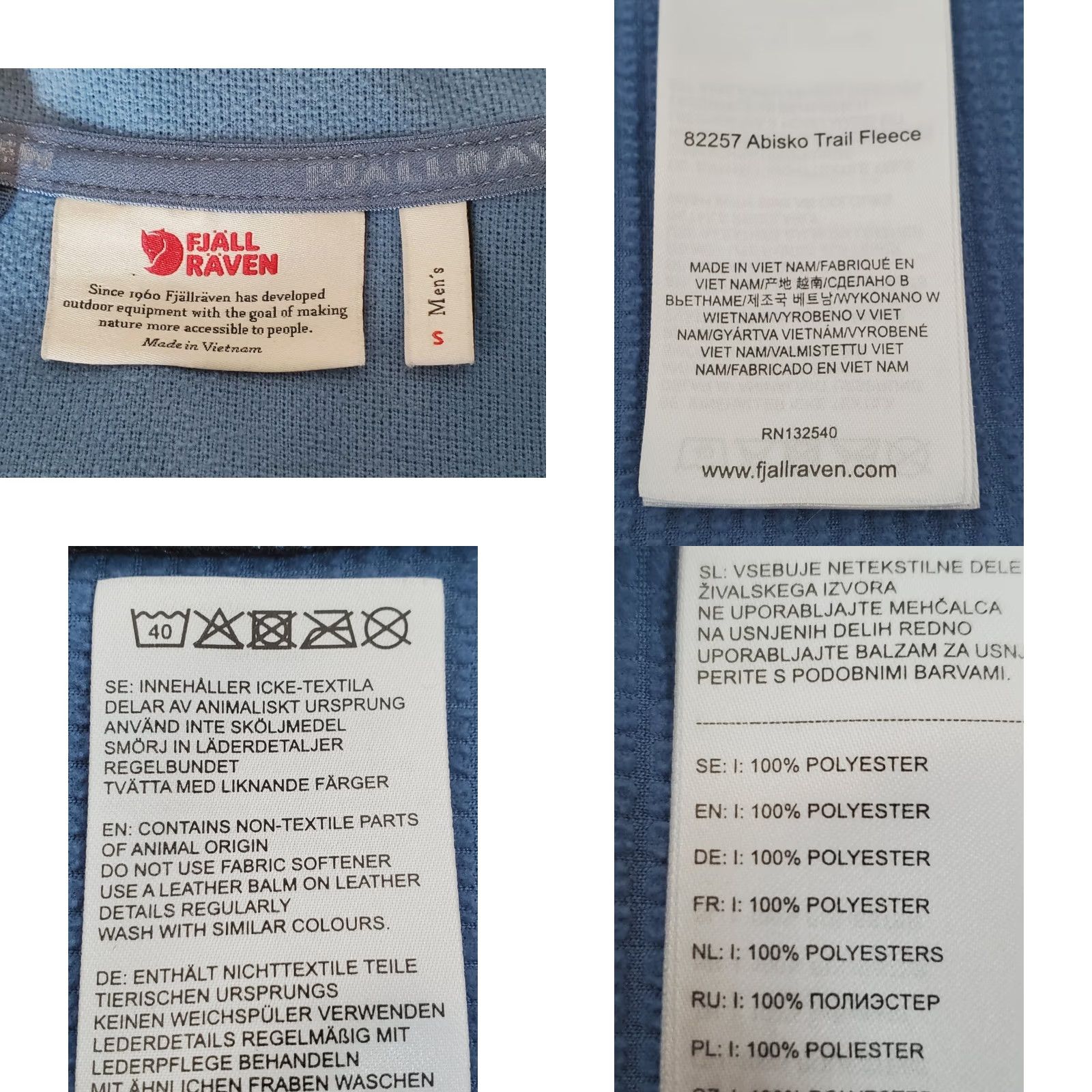 Vintage Fjällräven Abisko Trail Fleece Full Zip Hooded Jacket UN Blue Men’s S Jacket Size US S / EU 44-46 / 1 - 8 Thumbnail