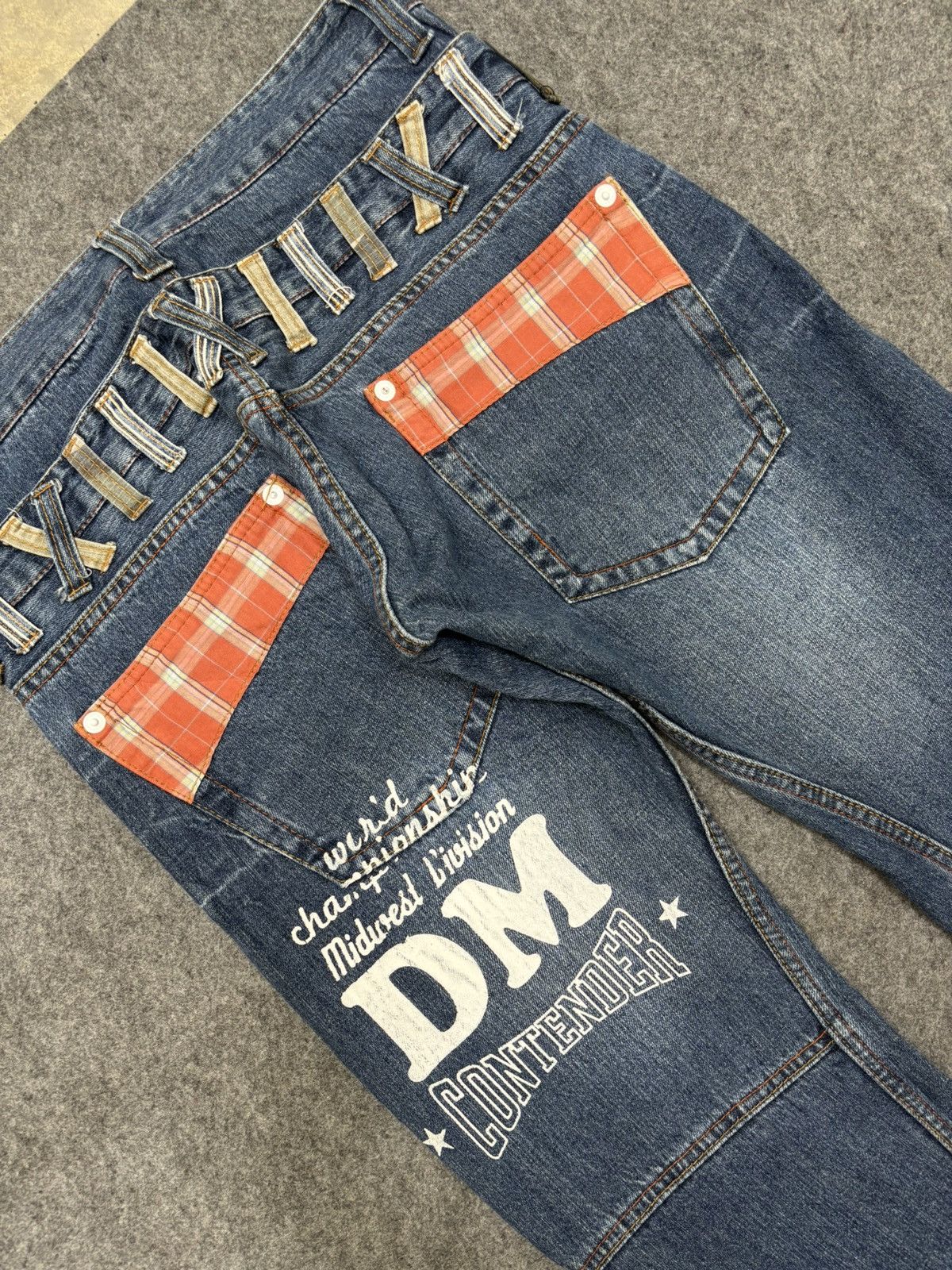 Japanese Brand 💥Double Waist💥Insane Dominate Twisted Leg Denim F653 Size US 32 / EU 48 - 17 Thumbnail