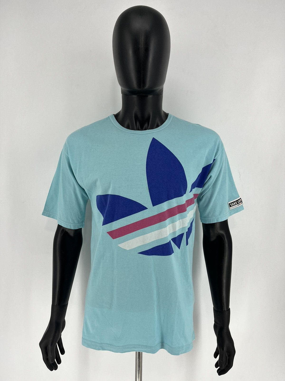 Adidas 90s Vintage Adidas Take Off Big Logo tee shirt Size US M / EU 48-50 / 2 - 2 Thumbnail