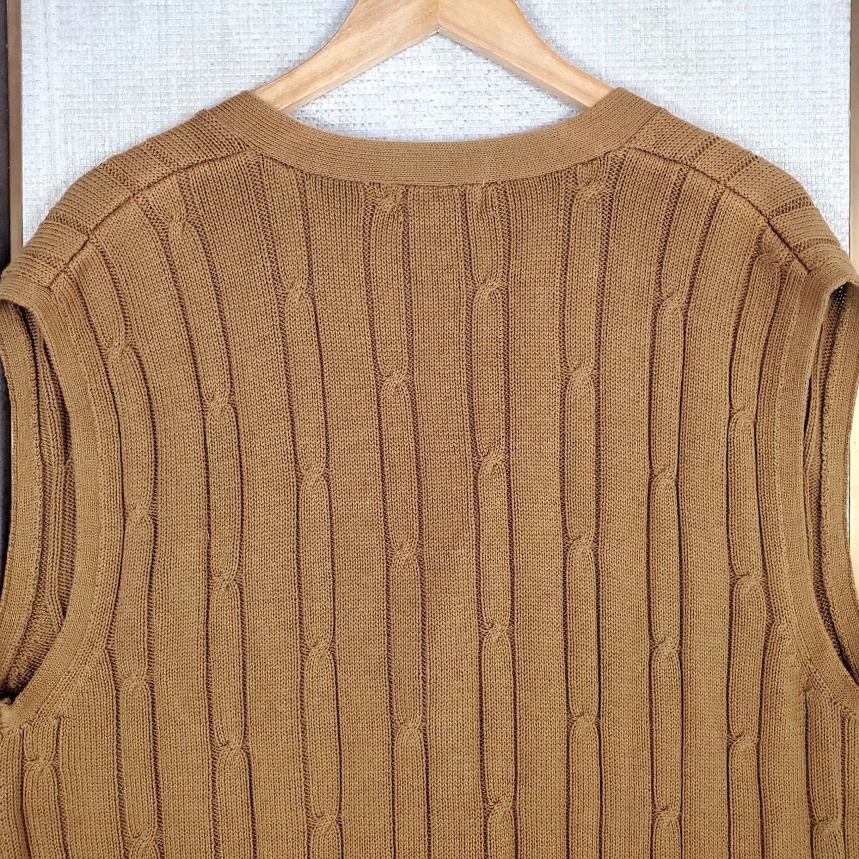 Vintage Vintage Crystal Downs Michigan Cardigan Vest Mens Large Brown 100% Combed Cotton V Neck Button Front Pockets Golf VTG Size US L / EU 52-54 / 3 - 5 Thumbnail