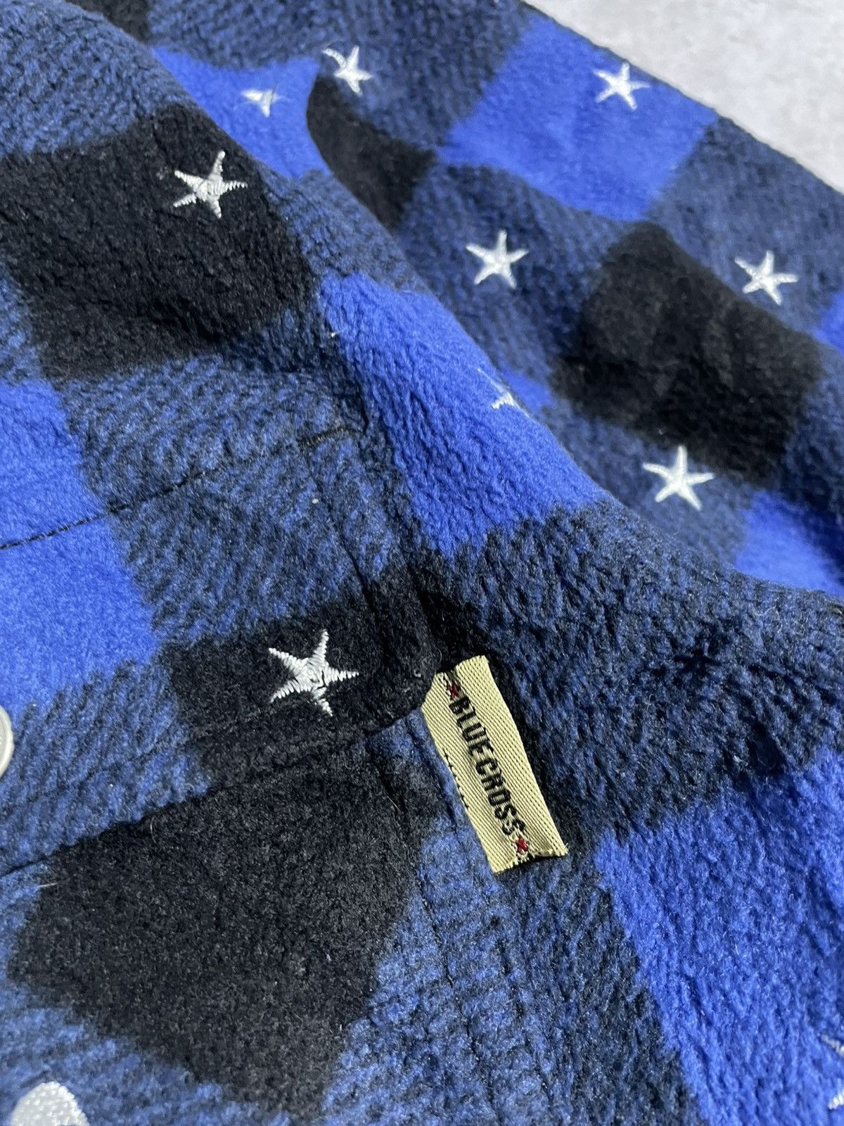 14th Addiction × If Six Was Nine × Tornado Mart 90’s Blue Cross Star Embroidered Flannel Shirt Size US M / EU 48-50 / 2 - 6 Thumbnail