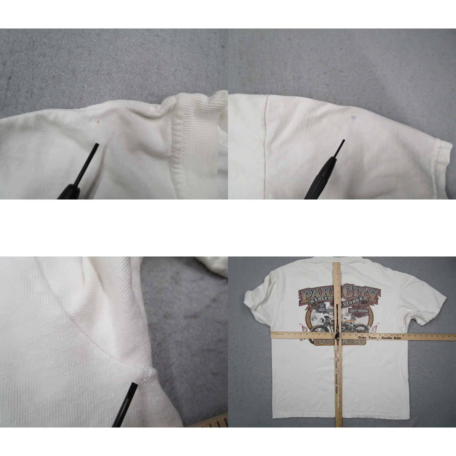 Hanes Harley Davidson Shirt XL White Park City Utah Distressed USA Mens Size US XL / EU 56 / 4 - 8 Thumbnail
