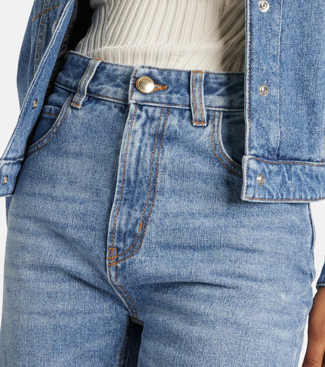 Chloe o1y0825 Denim Pant in Blue Size 27" / US 4 / IT 40 - 2 Thumbnail