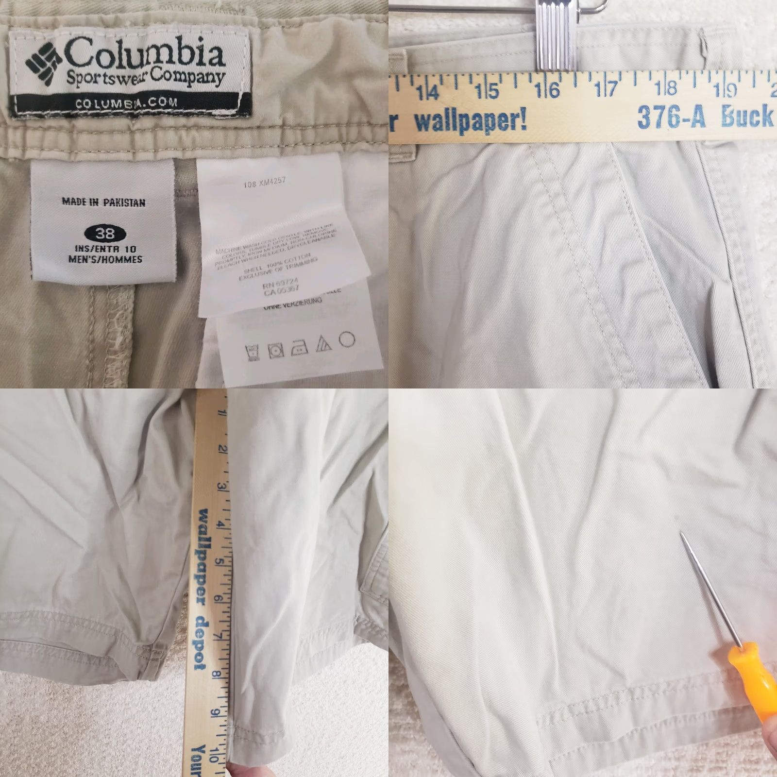 Vintage Columbia Cargo Shorts Mens 38x10 Beige 100% Cotton Relaxed Fit Short Size US 38 / EU 54 - 9 Thumbnail