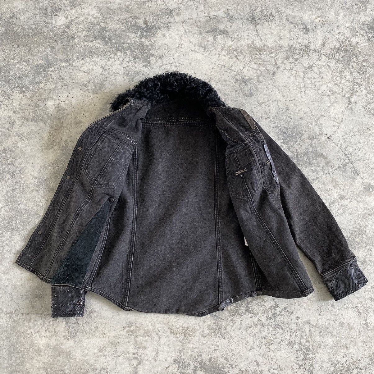 5351 POUR LES HOMMES 5351 Pour Les Homme Studded Distressed Fur Denim Jacket Size US S / EU 44-46 / 1 - 18 Thumbnail