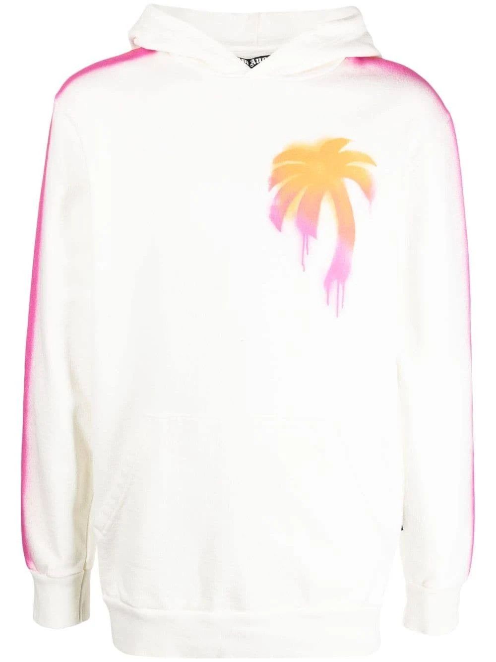 image of Palm Angels O1Mle0424 Sprayed Hoodies In White/pink, Men's (Size XS)