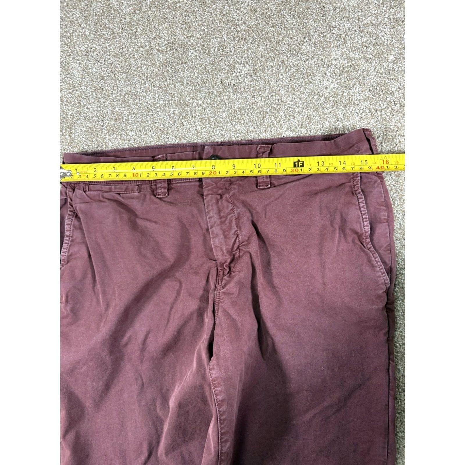 American Eagle Outfitters American Eagle Pants Slim Extreme Flex Chinos Men 30 x 32 Red Maroon Slim Flat Front Regular Inseam 29 in Size US 30 / EU 46 - 5 Thumbnail