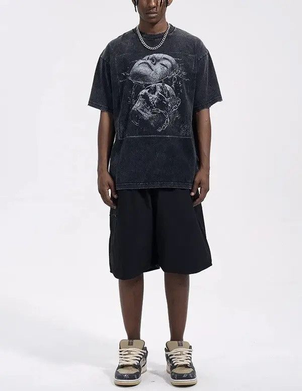 VIBE Streetwear Washed Vintage Graphic Harajuku T-Shirt Size US L / EU 52-54 / 3 - 4 Thumbnail