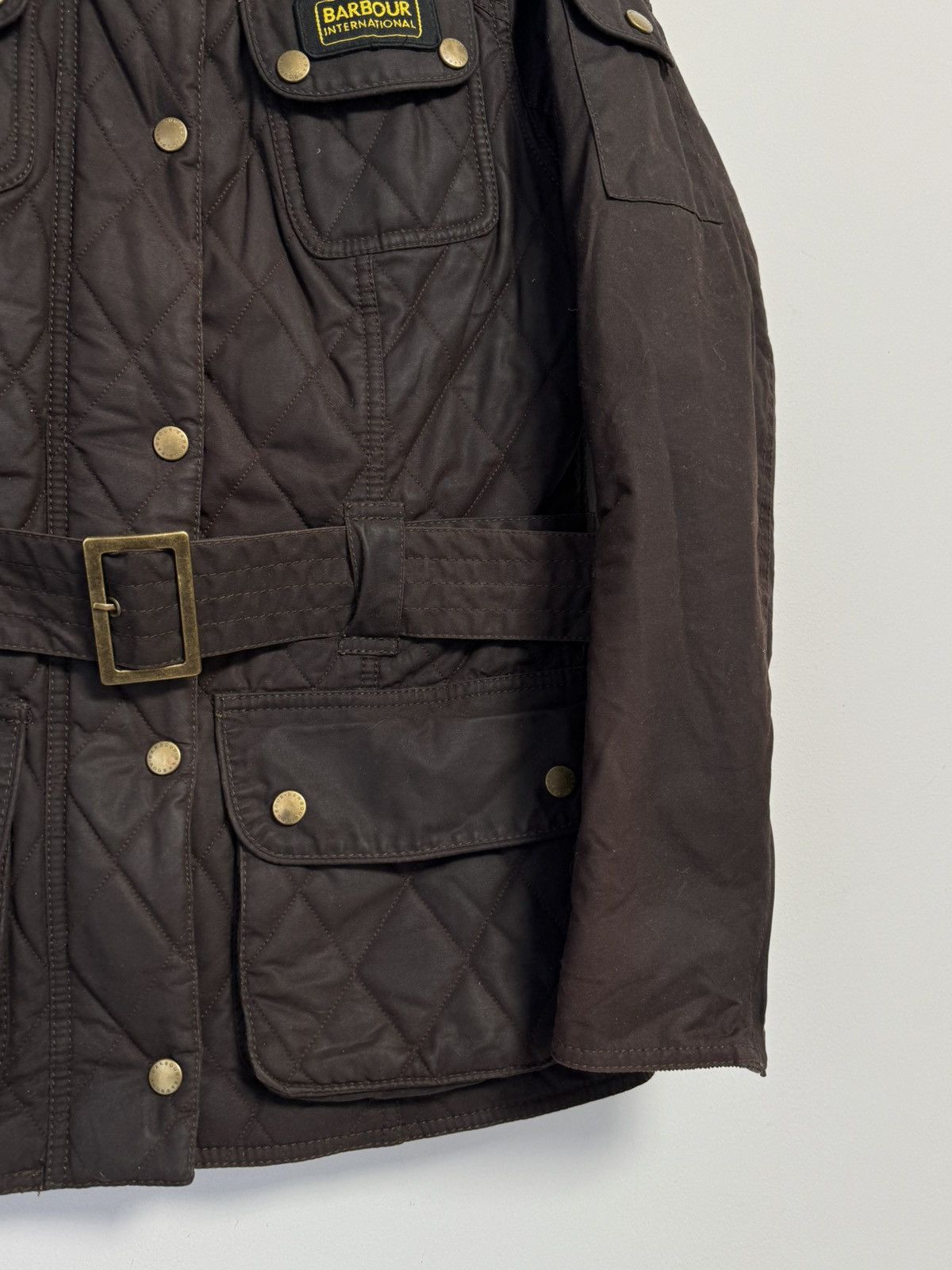 Barbour Barbour Quilted Wax Jacket With Belt - Olive Green Brown Size M / US 6-8 / IT 42-44 - 6 Thumbnail